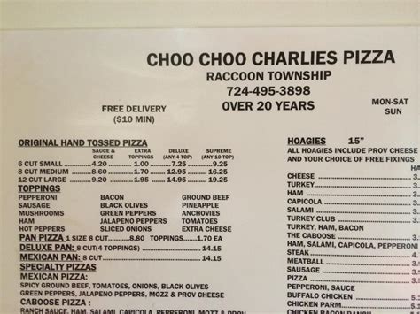 choo choo charle|choo choo charlies menu.